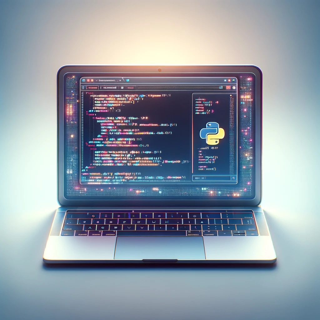 computer, ai, code, dramatic, laptop centered in a minimalist scene